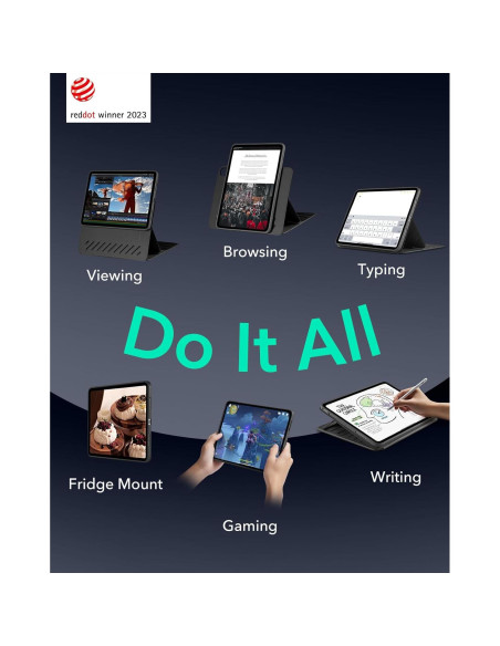 Funda ESR para iPad Air 11" y 10.9" Negra, Soporte Ajustable