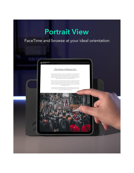 Funda ESR para iPad Air 11" y 10.9" Negra, Soporte Ajustable