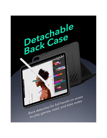 Funda ESR para iPad Air 11" y 10.9" Negra, Soporte Ajustable
