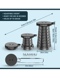 Taburete Plegable NUMANU 2025 Ajustable 620kg Portátil 2