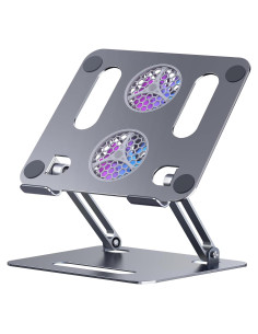 Soporte Enfriamiento YICOSUN Aluminio 2 Ventiladores RGB 24cm