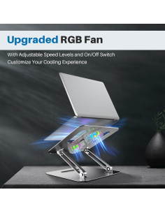 Soporte Enfriamiento YICOSUN Aluminio 2 Ventiladores RGB 24cm 2