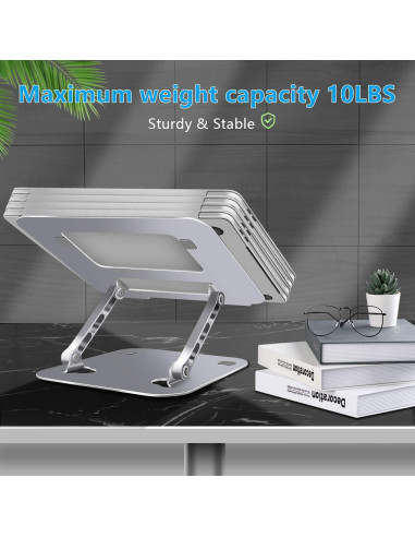 Soporte para Laptop FOBELEC Ajustable Ergonómico 9,07 kg Plata