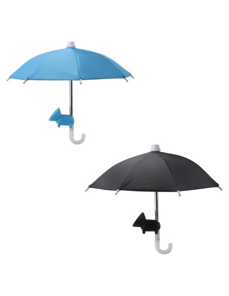 2 Juegos de Paraguas para Teléfono Kingovalley Negro y Azul
