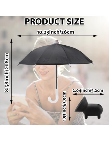 2 Juegos de Paraguas para Teléfono Kingovalley Negro y Azul