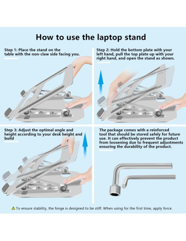 Soporte para Laptop FOBELEC Ajustable Ergonómico 9,07 kg Plata