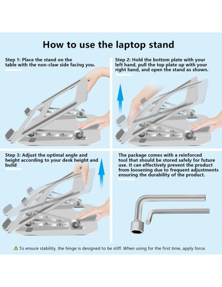Soporte para Laptop FOBELEC Ajustable Ergonómico 9,07 kg Plata