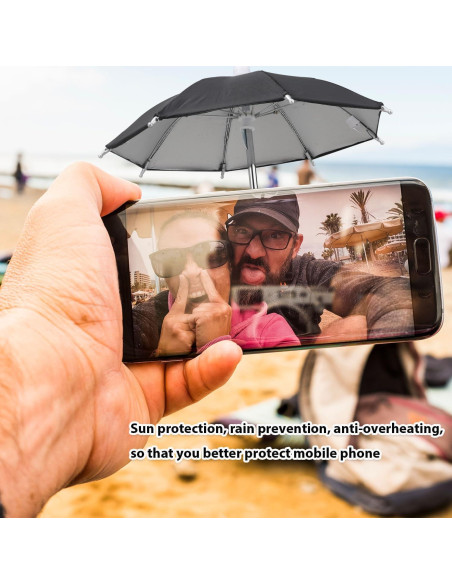 2 Juegos de Paraguas para Teléfono Kingovalley Negro y Azul