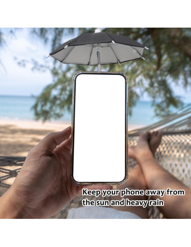 2 Juegos de Paraguas para Teléfono Kingovalley Negro y Azul