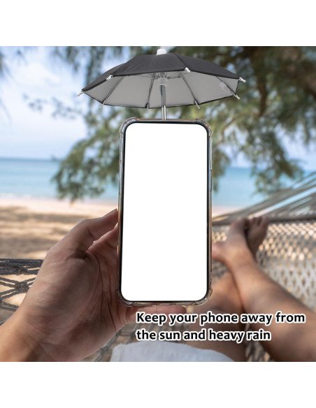 2 Juegos de Paraguas para Teléfono Kingovalley Negro y Azul