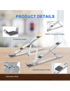 Soporte Plegable Aluminio Ajustable para Portátil 10-16" 2