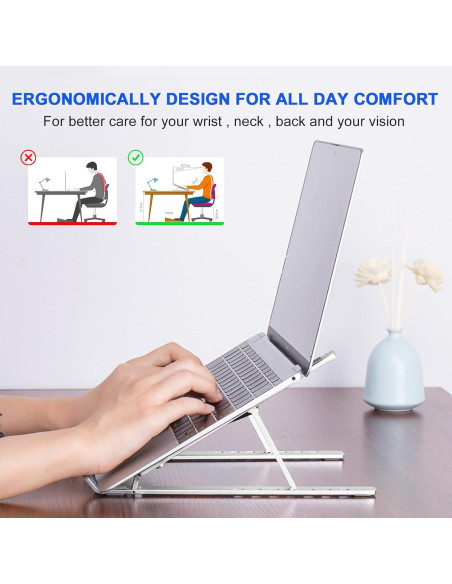 Soporte Plegable Aluminio Ajustable para Portátil 10-16"