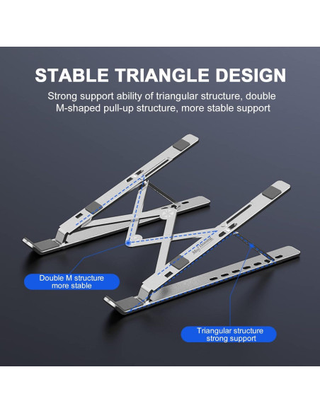 Soporte Plegable Aluminio Ajustable para Portátil 10-16"