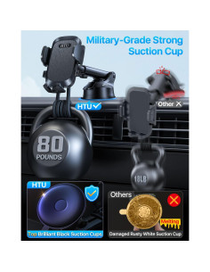 Soporte para Teléfono de Coche HTU 2024 Succión Fuerte 36kg 2