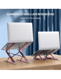Soporte de Laptop VAJUN Ajustable Plegable Rosa 10-15.6" 2
