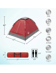 Carpa Domo para 2 Personas Wakeman con Cubierta para Lluvia 2