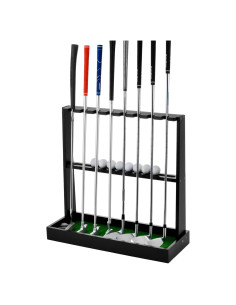Soporte de Putter de Golf de Madera XCSOURCE para 8 Palos y 12 Pelotas