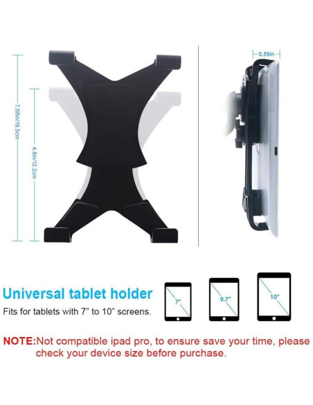 Soporte para Tableta Wellinterest 7-10" Ventosa Parabrisas