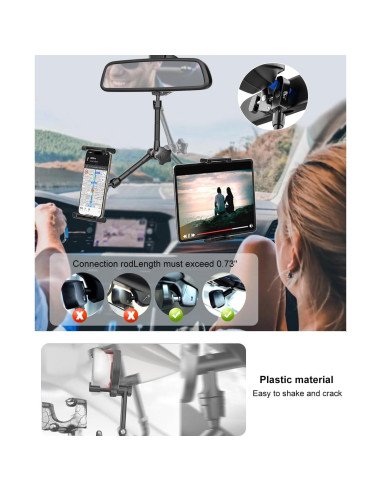 Soporte para Tableta Kolasels en Espejo Retrovisor Auto 5.5-15.6"