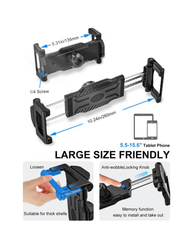 Soporte para Tableta Kolasels en Espejo Retrovisor Auto 5.5-15.6"