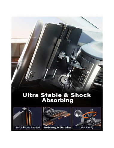 Soporte para Tablet en CD APPS2Car 4.7-11" Negro