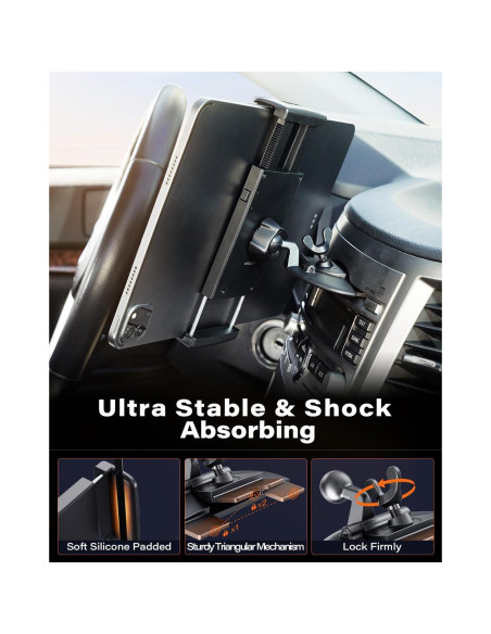 Soporte para Tablet en CD APPS2Car 4.7-11" Negro