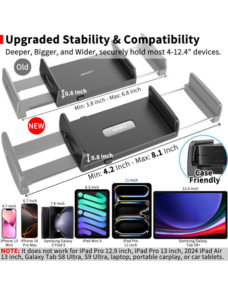 Soporte para Tablet en CD APPS2Car 4.7-11" Negro