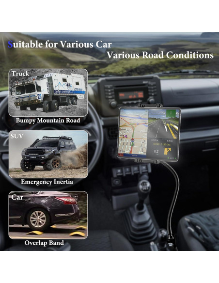 Soporte para Tableta Kolasels para Coche 50 cm Brazo Flexible