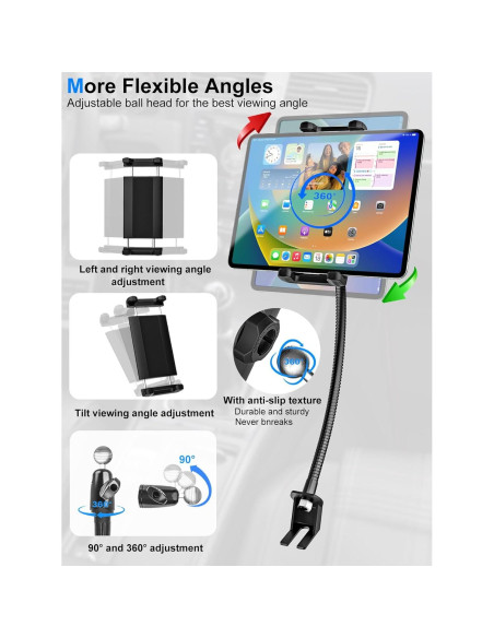 Soporte para Tableta Kolasels para Coche 50 cm Brazo Flexible