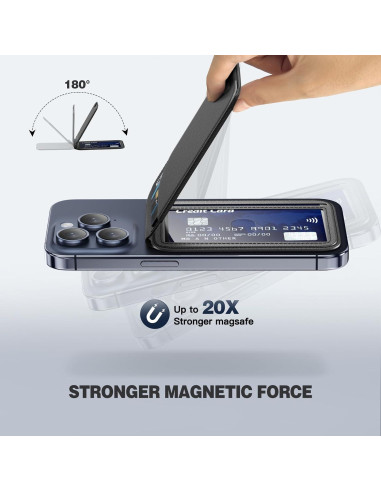 Billetera Magnética Mag-Safe para iPhone 16/15/14/13/12 Negra