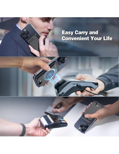 Billetera Magnética Mag-Safe para iPhone 16/15/14/13/12 Negra