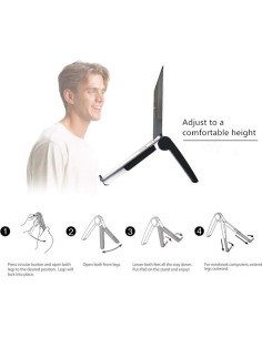 Soporte para Laptop LITA Ajustable Ergonómico 10-17" Negro 2