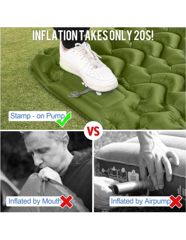 Colchoneta Inflable MOXILS DM-SLP02 Verde 190.5x63.5cm