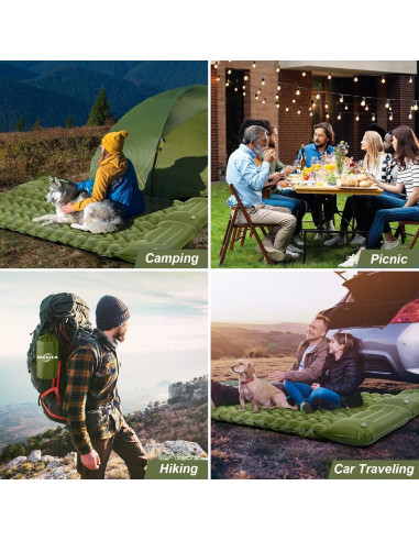 Colchoneta Inflable MOXILS DM-SLP02 Verde 190.5x63.5cm