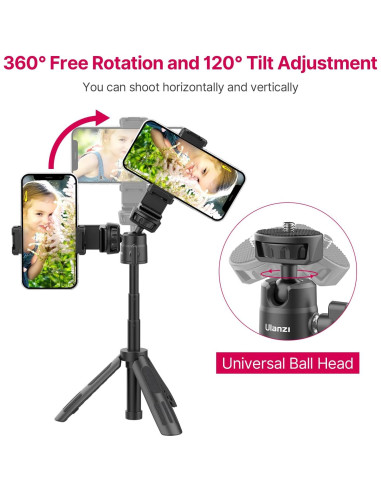 ULANZI M12 Trípode y Palo de Selfie Extensible 18-31.5cm