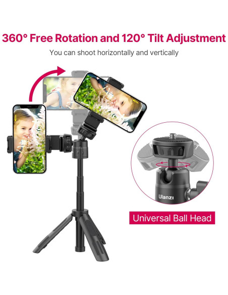 ULANZI M12 Trípode y Palo de Selfie Extensible 18-31.5cm