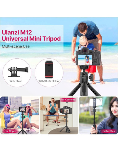 ULANZI M12 Trípode y Palo de Selfie Extensible 18-31.5cm