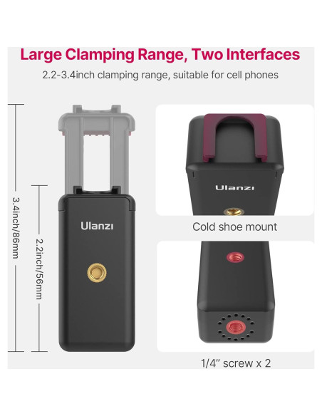 ULANZI M12 Trípode y Palo de Selfie Extensible 18-31.5cm