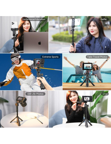 ULANZI M12 Trípode y Palo de Selfie Extensible 18-31.5cm