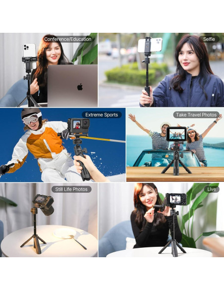 ULANZI M12 Trípode y Palo de Selfie Extensible 18-31.5cm