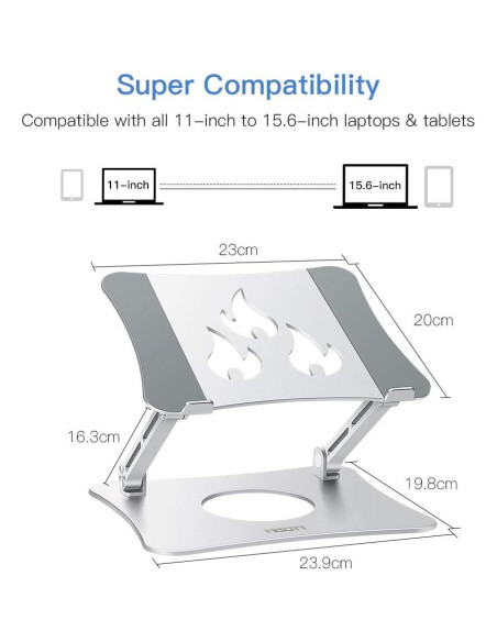 Soporte para Laptop Misott Ajustable Ergonómico Aluminio Plata