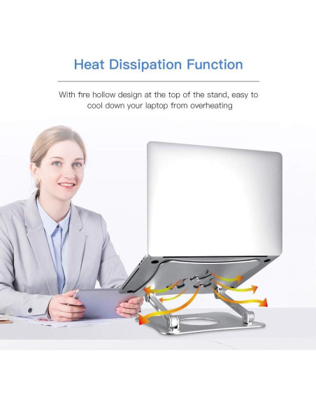 Soporte para Laptop Misott Ajustable Ergonómico Aluminio Plata