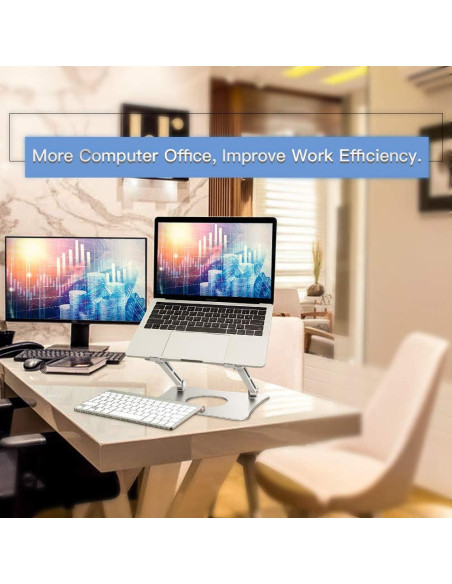 Soporte para Laptop Misott Ajustable Ergonómico Aluminio Plata