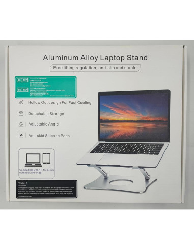 Soporte para Laptop Misott Ajustable Ergonómico Aluminio Plata