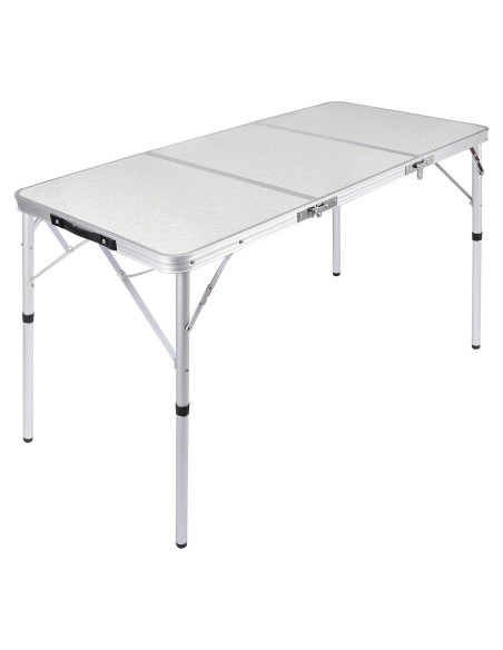 Mesa de Camping Plegable REDCAMP 2ft Ajustable Blanca