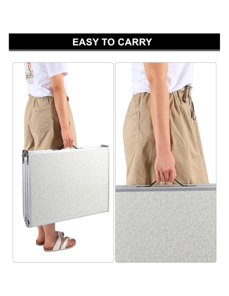 Mesa de Camping Plegable REDCAMP 2ft Ajustable Blanca