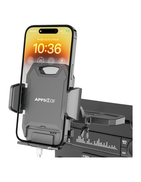 Soporte para Teléfono APPS2Car CD Negro 360 Ajustable