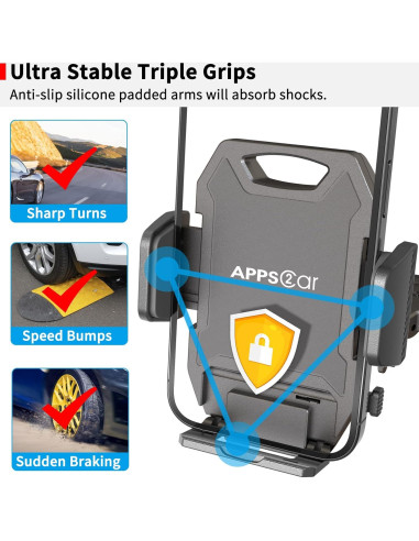 Soporte para Teléfono APPS2Car CD Negro 360 Ajustable