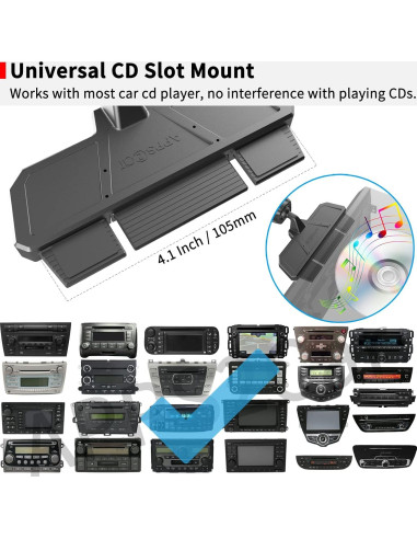 Soporte para Teléfono APPS2Car CD Negro 360 Ajustable