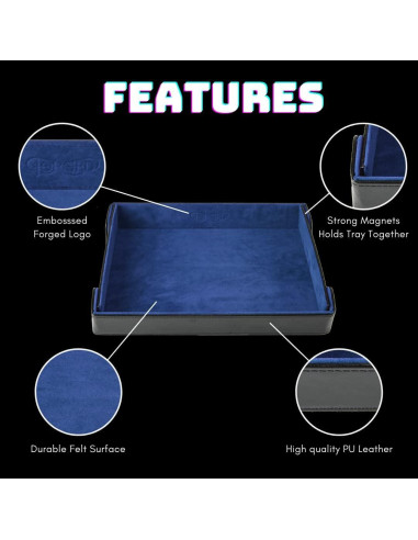 Bandeja de Dados Plegable Forged Dice Co. 24.13x18.42cm Azul